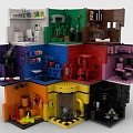 Lego toy scene wall 3d model