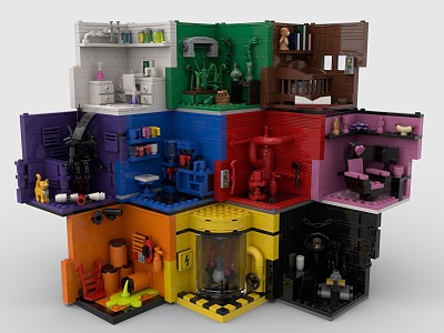 Lego toy scene wall 3d model