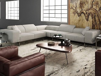 Living Room Living Room Multi-person Sofa Single Sofa 3d model