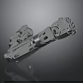 3D Rendered Silver Metal Mechanical Equipment With Precision Components