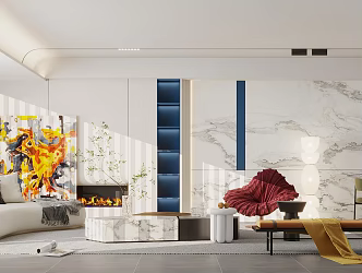 modern living room 3d model