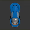 Blue Modern Sleek Concept Sports Car With Futuristic Aerodynamic Design And Orange Accents