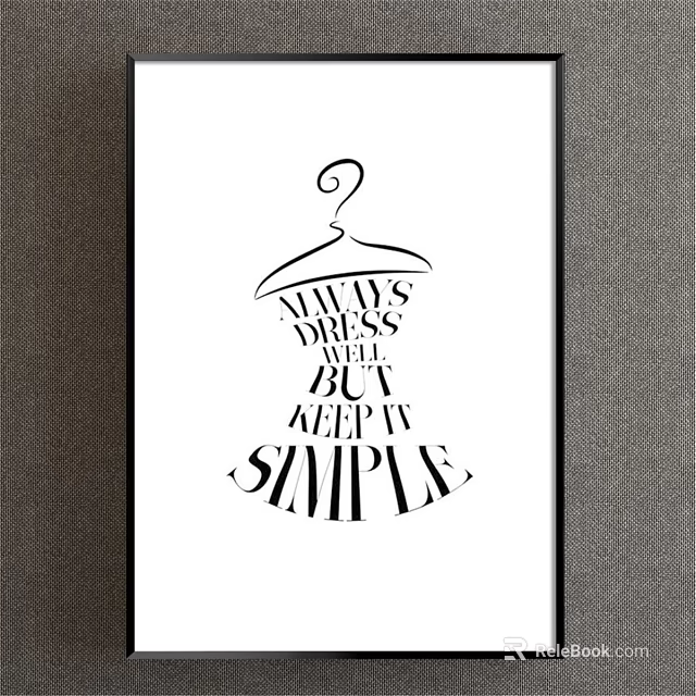 Simple Dress Hanger Design With Always Dress Well Keep It Text 3d model 