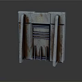 Vintage Gray Textured Furniture With Decorative Ornament And Grille Structure