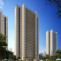 Modern High rise Residential Buildings With Exterior Design And Green Trees Under Blue Sky