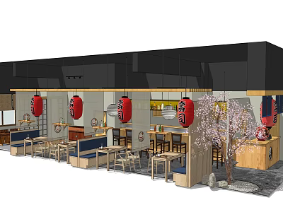 Modern Sushi Restaurant 3d model