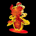 Commercial Landscape With Traditional Red Yellow Paper Cut Art Decoration