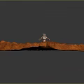 White And Red Armored Figure Standing On Orange Martian Terrain Surface