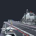 Modern Aircraft Carrier With Flight Deck And Fighter Jets On Board
