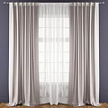 Two Layer Curtains With White Sheer And Beige Outer Against Purple Wall Modern Home Decor