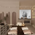 Warm Cream Tone Clothing Store Interior With Neat Garment Display And Elegant Comfortable Furnishings
