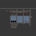 Industrial Mechanical Structure With Metal Frame Crossbeam Pipes And Ventilation Holes