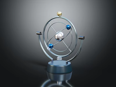 Stylish Modern Furniture With Metal Frame And Decorative Spheres For Home Decoration 3d model