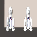 White Decorative Ornament Set With NASA Rocket Models For Home Decor