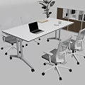 Modern small conference table and chair combination computer 3d model