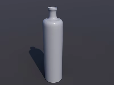 White Cylindrical Decorative Vase With Minimalist Design On Gray Background 3d model