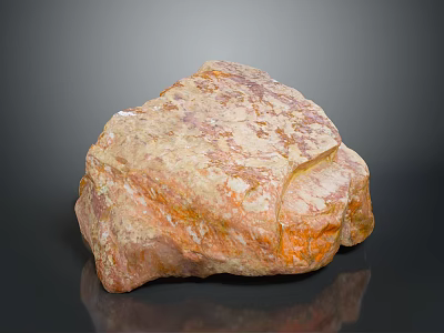 Natural Orange Brown Stone with Unique Texture and Smooth Surface for Decorative Use 3d model