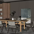 Quiet table and chair combination 3d model