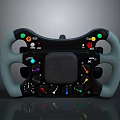Professional Racing Steering Wheel With Colorful Buttons Paddles Control Panel And Carbon Fiber Design