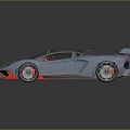 Light Blue Sports Car With Red Accents Rear Spoiler And Sleek Aerodynamic Design