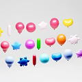 Colorful Assorted Shaped Decorative Balloons With Star Heart And Round Designs