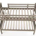 Wooden Bunk Bed with Ladder and Solid Wood Frame for Kids Bedroom Furniture