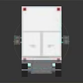 Light Blue Utility Truck With Two White Containers And Reflective Surface