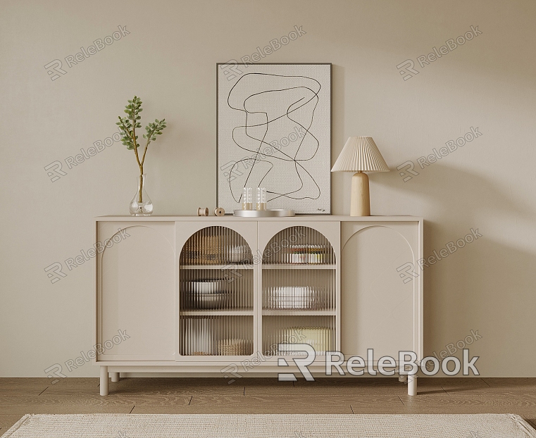 Modern Sideboard Cream Sideboard Decorative Cabinet Entrance Cabinet model