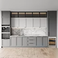 Modern Kitchen Interior Featuring Gray And White Cabinets Marble Countertop Central Island And Appliances