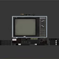 Vintage Electronic TV Set With Classic VHS Tapes And Retro Video Accessories