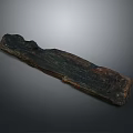 Dark Colored Wooden Stone Decorative Long Strip With Natural Texture And Gray Background
