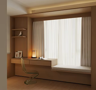 Modern Desk Bay Window Cabinet 3d model