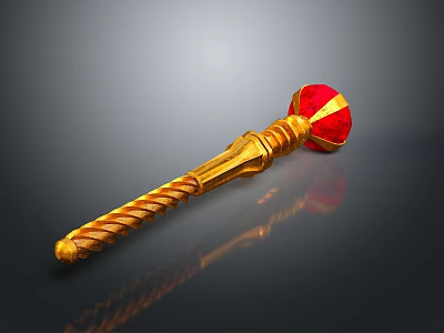 Elegant Golden Lighting Combination With Red Decorative Accents And Modern Design 3d model