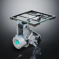 Industrial Equipment Rotating Platform With Metal Frame Glass Surface Gear Mechanism And Green Indicator