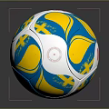 Colorful ICA Logo Household Ball With Blue Yellow White Patterns