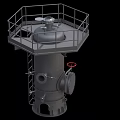 Heavy Duty Industrial Vertical Tank With Top Platform Guardrail Ladder And Pipeline Valve Connections