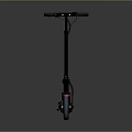 Modern Black Electric Scooter With Colorful Striped Deck Two Wheels And Sleek Design
