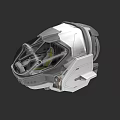 Futuristic Metallic Helmet Design With Transparent Visor And Advanced Interior Structure 3d model