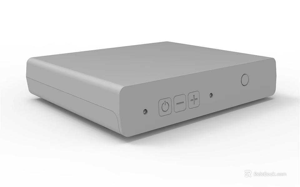Gray TV Set Top Box With Power And Volume Buttons For Home Use 3d model 