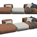 Modern three-seat sofa multiplayer sofa 3d model