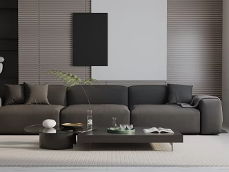 Modern three-seat sofa 3d model