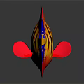 Vibrant Tropical Fish With Red Yellow Blue Striped Pattern And Yellow Tail