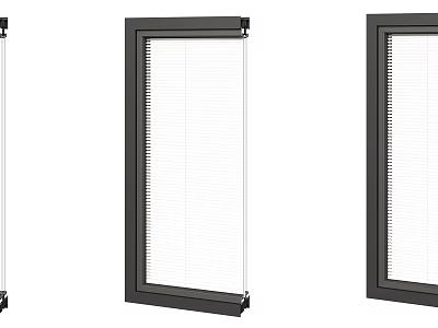Modern Window Design With Black Frame And White Blinds For Home Interior Use 3d model