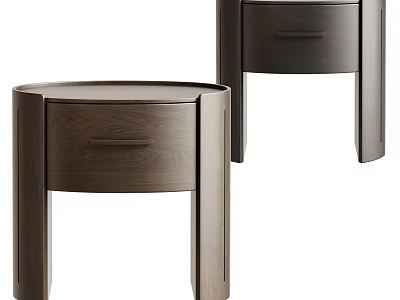 Modern Wooden Bedside Tables With Single Drawer And Minimalist Design 3d model