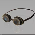 Steampunk Goggles With Brass Accents Spiked Details Leather Strap And Round Lenses
