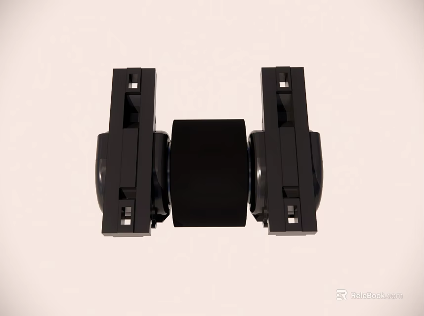 Black Symmetrical Mechanical Component With Industrial Support Frame And Metal Parts 3d model 