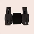 Black Symmetrical Mechanical Component With Industrial Support Frame And Metal Parts