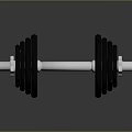 Black Fitness Dumbbell With Stacked Weight Plates On Reflective Surface