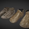 Four Pairs Of Vintage Distressed Leather Short Boots In Multicolor Styles