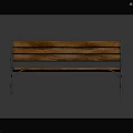 Outdoor Bench With Wooden Slats And Metal Armrests Sturdy Garden Furniture Design